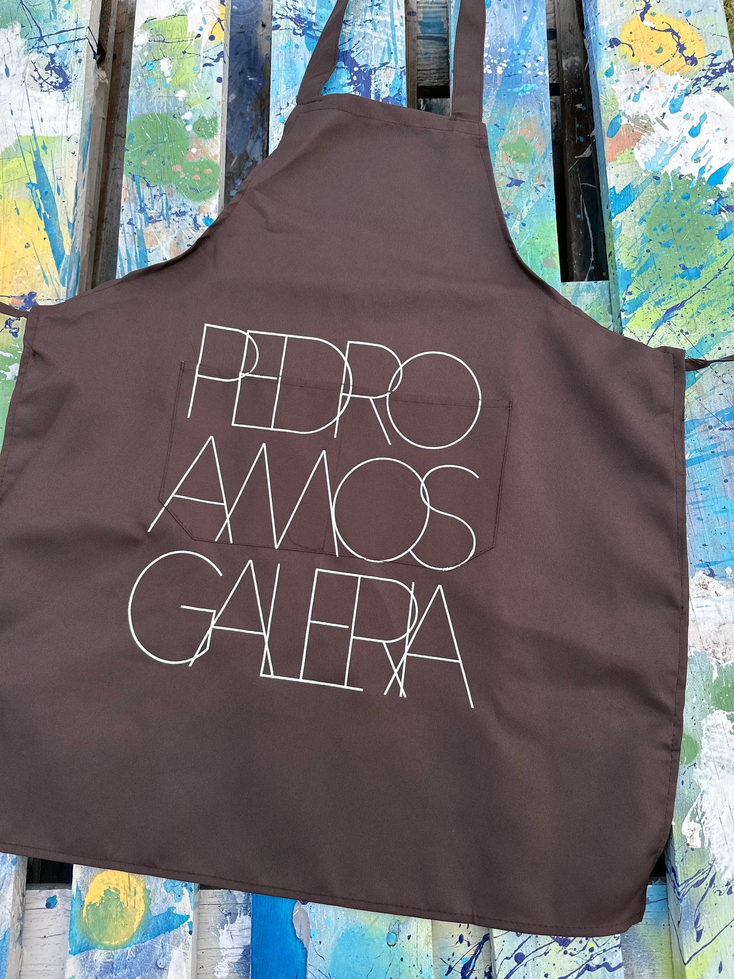 Pedro AMOS Galería Apron - Brown- with Large Galeria logo