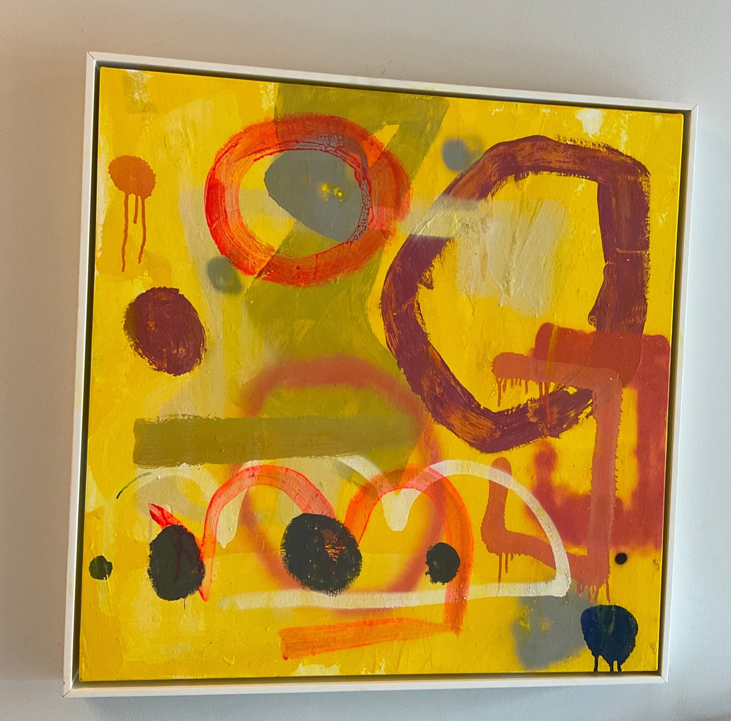 "Yellow Series 1of3" - 36 x 36 inches, acrylic on canvas - Pedro AMOS - 2023