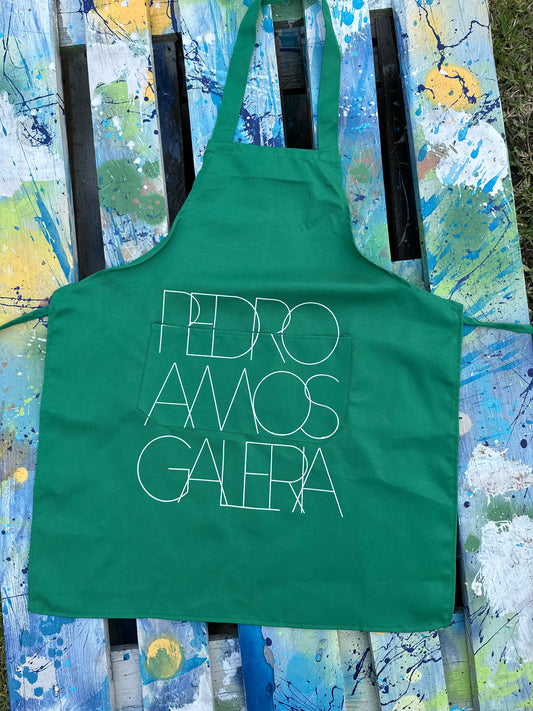 Pedro AMOS Galería Apron - Green - with Large Galeria logo