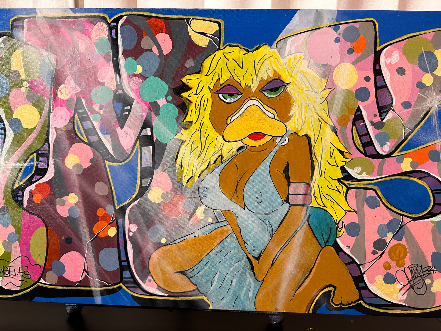 "AMOS" Graffiti Piece w/ Pata Sucia - 18 x 7 - Pedro AMOS 2024