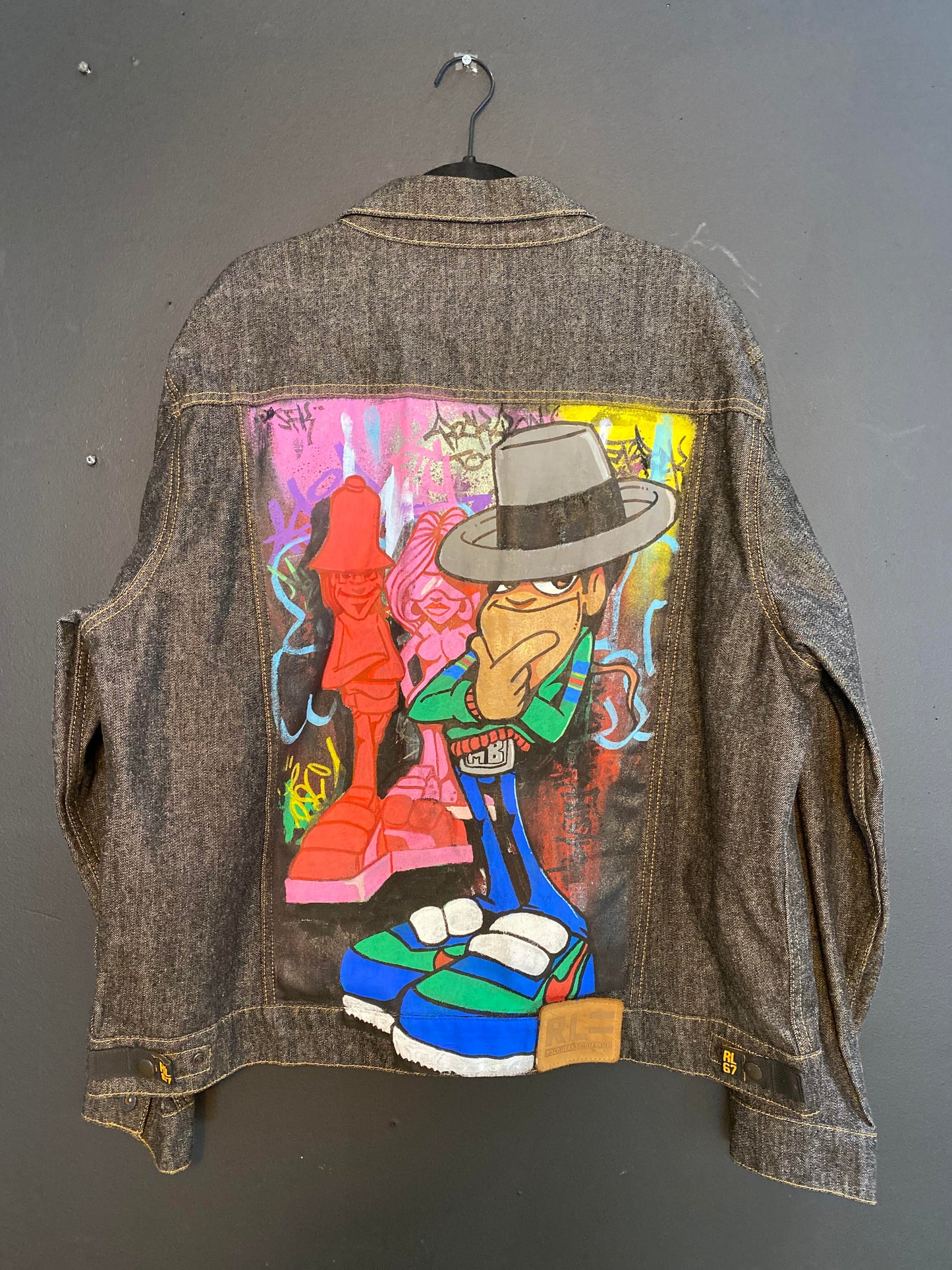 "B-BOY Stance"- by Chillski - 2019 - Jean Jacket - Mens Large