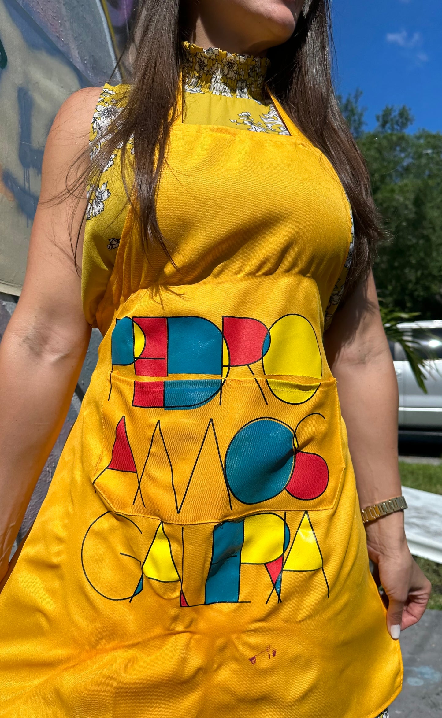 Pedro AMOS Galería Apron - with Large, Full Color Galeria logo