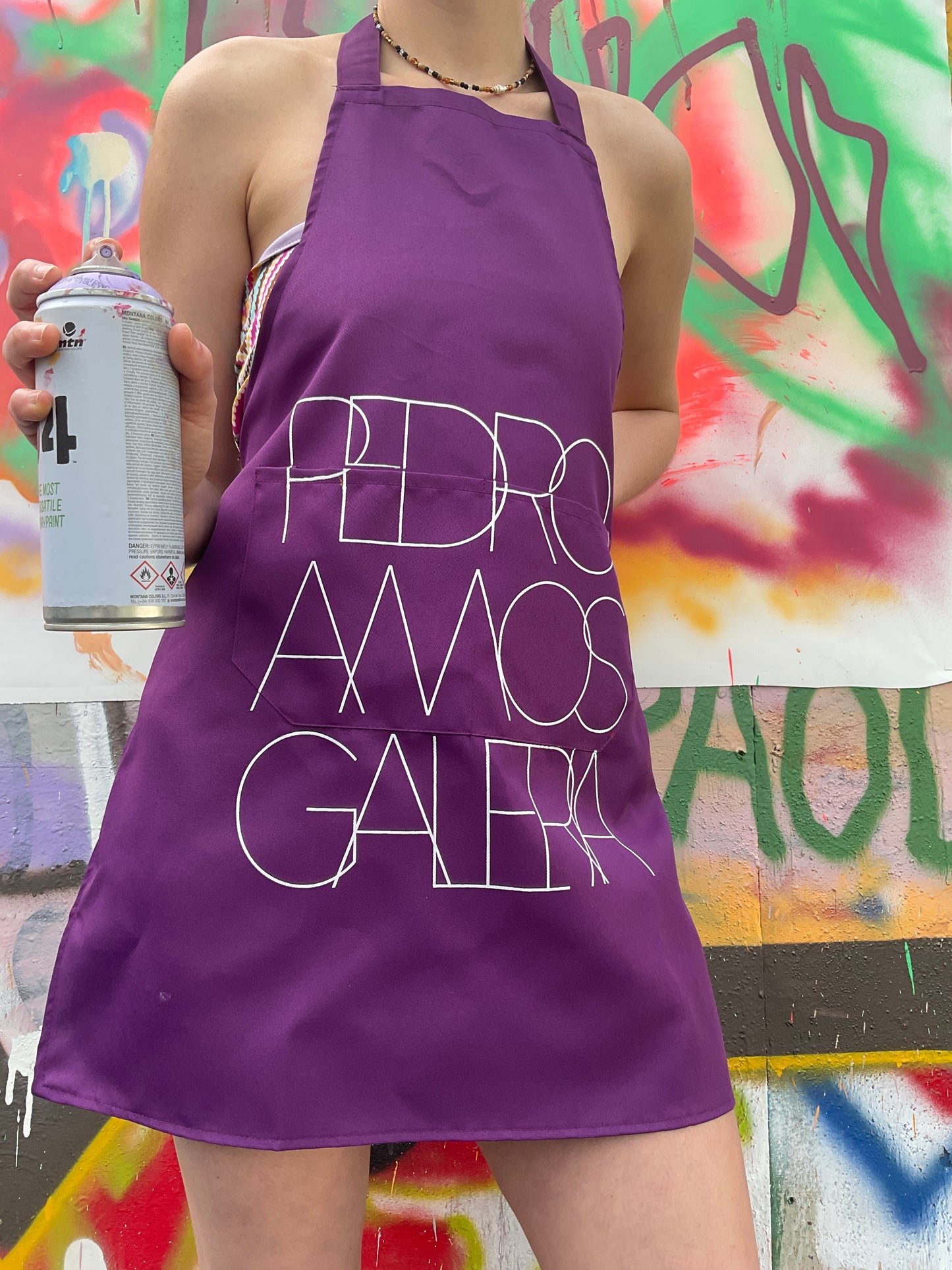 Pedro AMOS Galería Apron - Purple- with Large Galeria logo