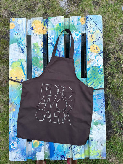 Pedro AMOS Galería Apron - Brown- with Large Galeria logo
