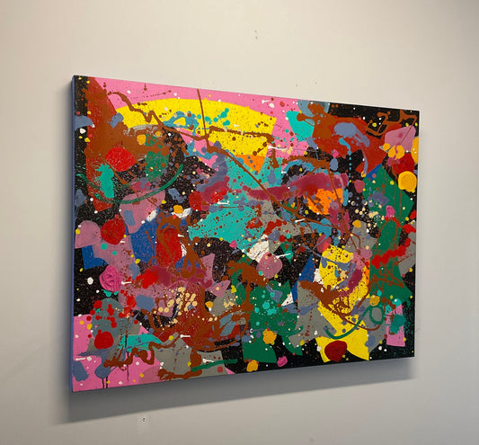 "Everything At The Same Time" - 48 x 36 inches, mixed media on canvas - 2020- Pedro AMOS