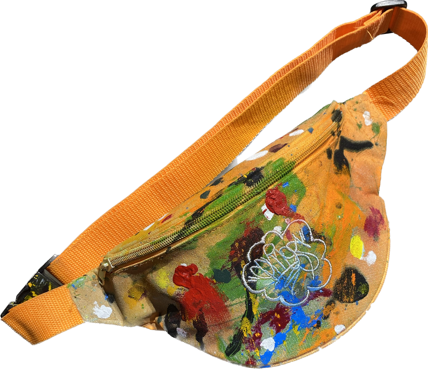 Fanny Pack - Orange - Hand Painted and Embroidered by Pedro AMOS