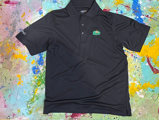 "Under PAR" Sports Polo by AMOS - Embroidered Logo - Grey Polo