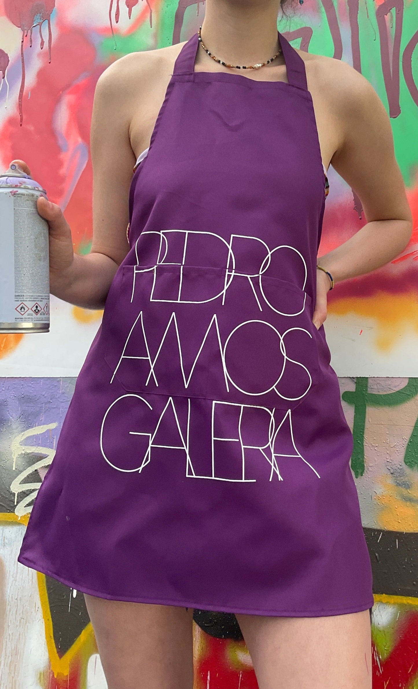 Pedro AMOS Galería Apron - Purple- with Large Galeria logo