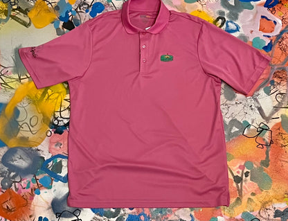 "Under PAR" Sports Polo by AMOS - Embroidered Logo - Pink Polo